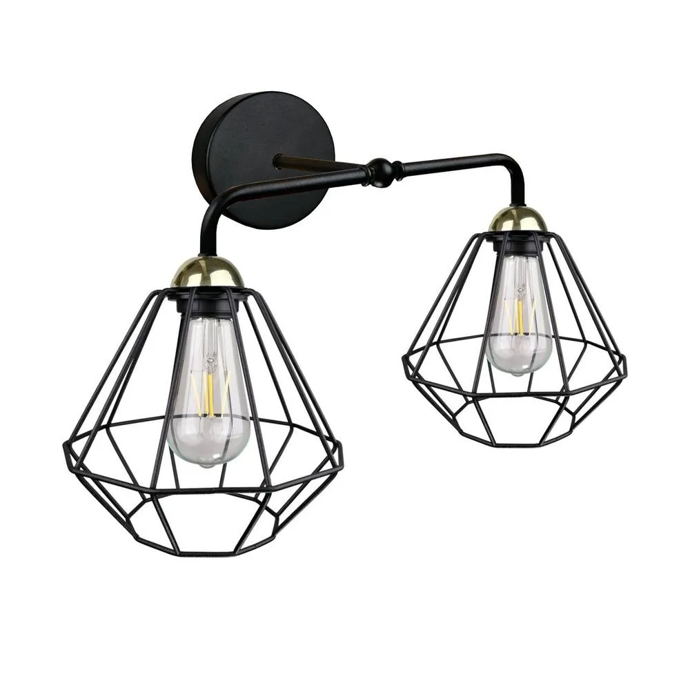 Netlighting Foskal Wall Lamp Black 24cm 2x E27