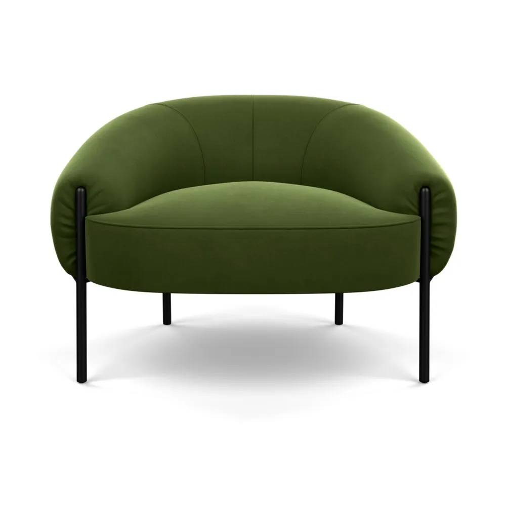 Heal's Isola Armchair Nobilis Velvet Leaf Black Feet
