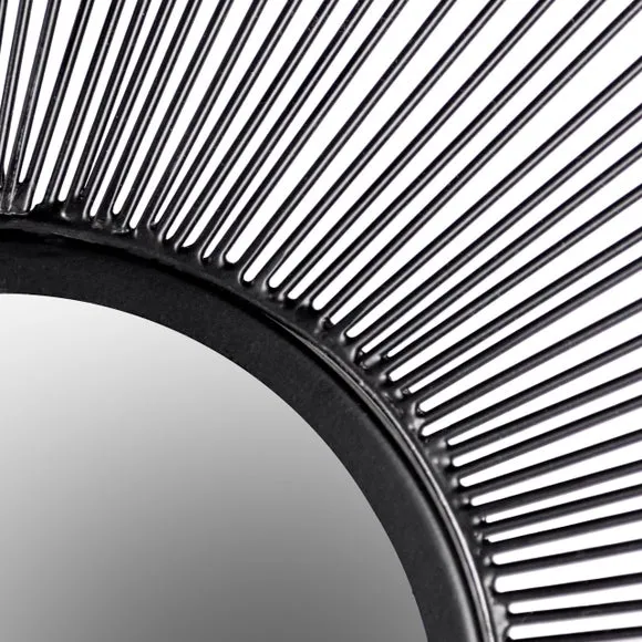 Paoletti Round Black Wire Wall Mirror 2