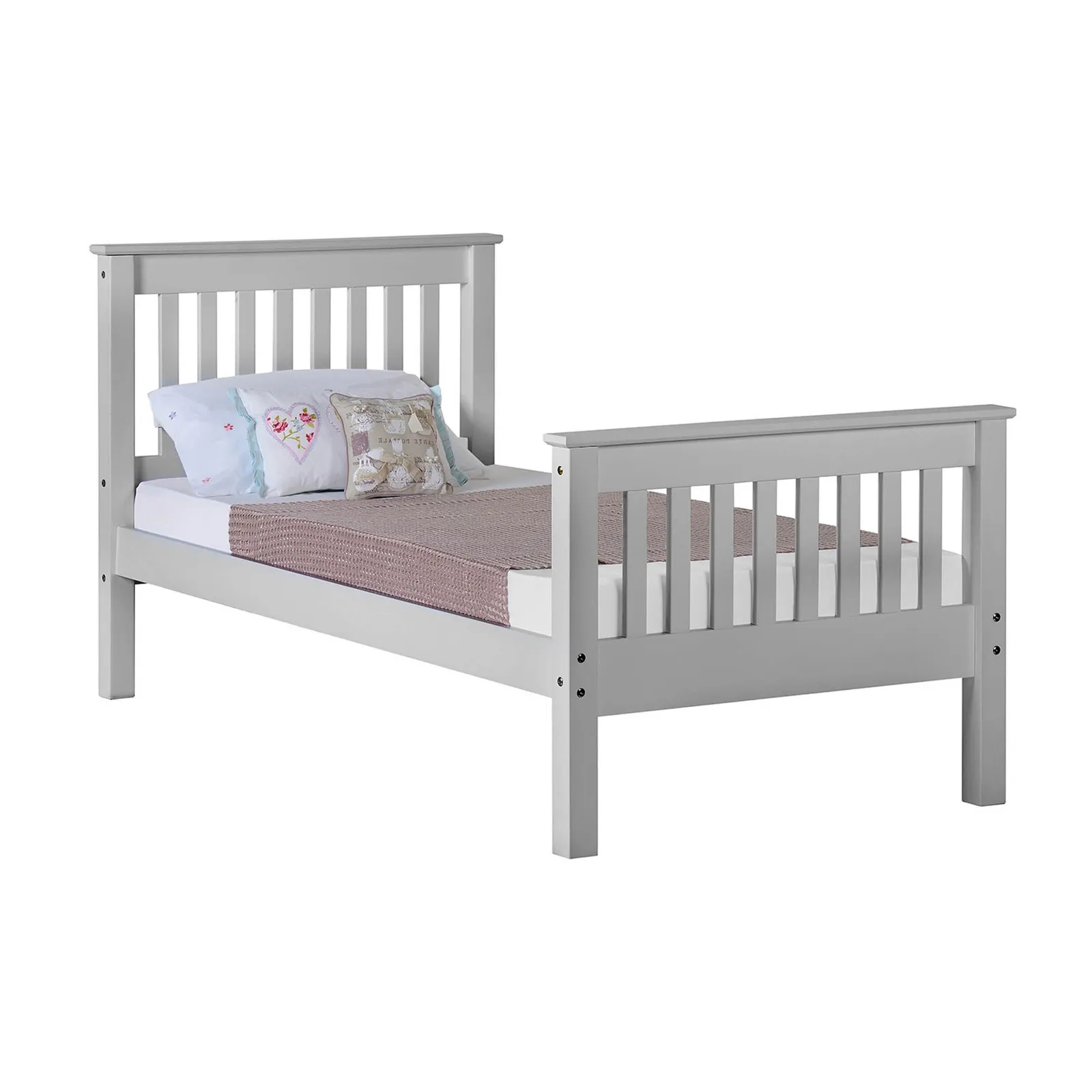 Monaco Grey High Foot End Bed Frame Grey