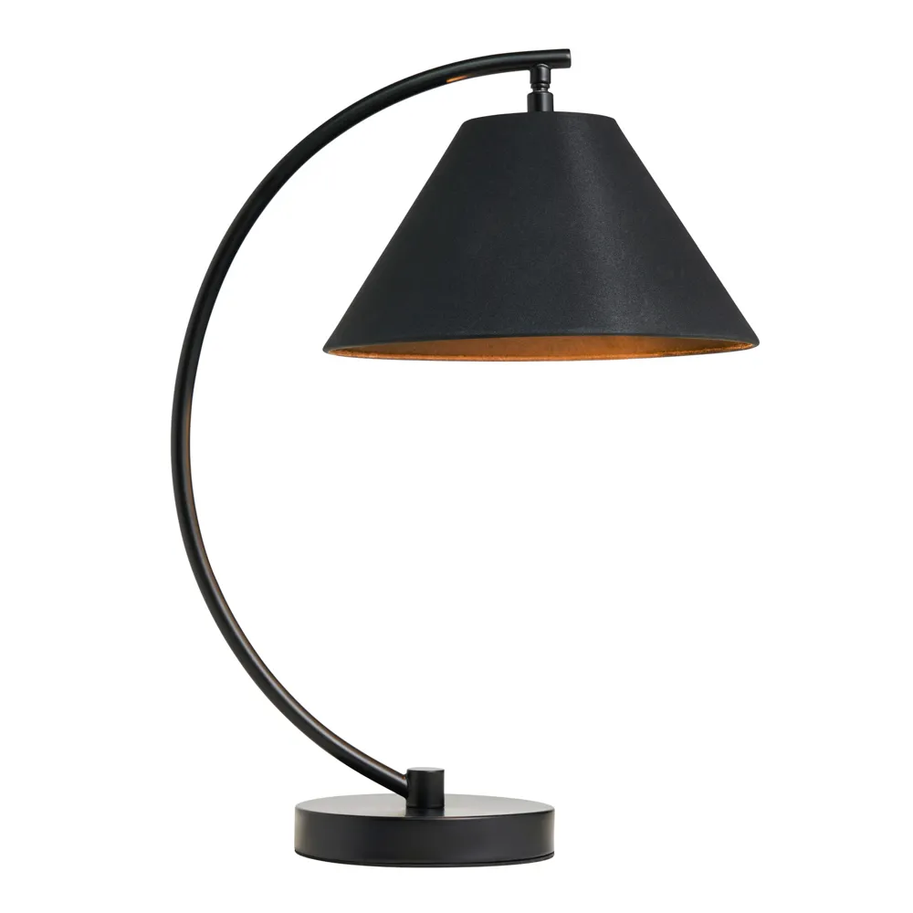 Nellie Curved Table Lamp, Matte Black