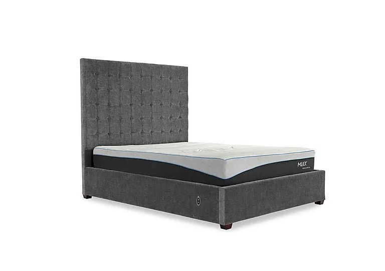 Carrie 160cm Headboard Electric Ottoman Bed Frame - Double - Kashmir Smoke