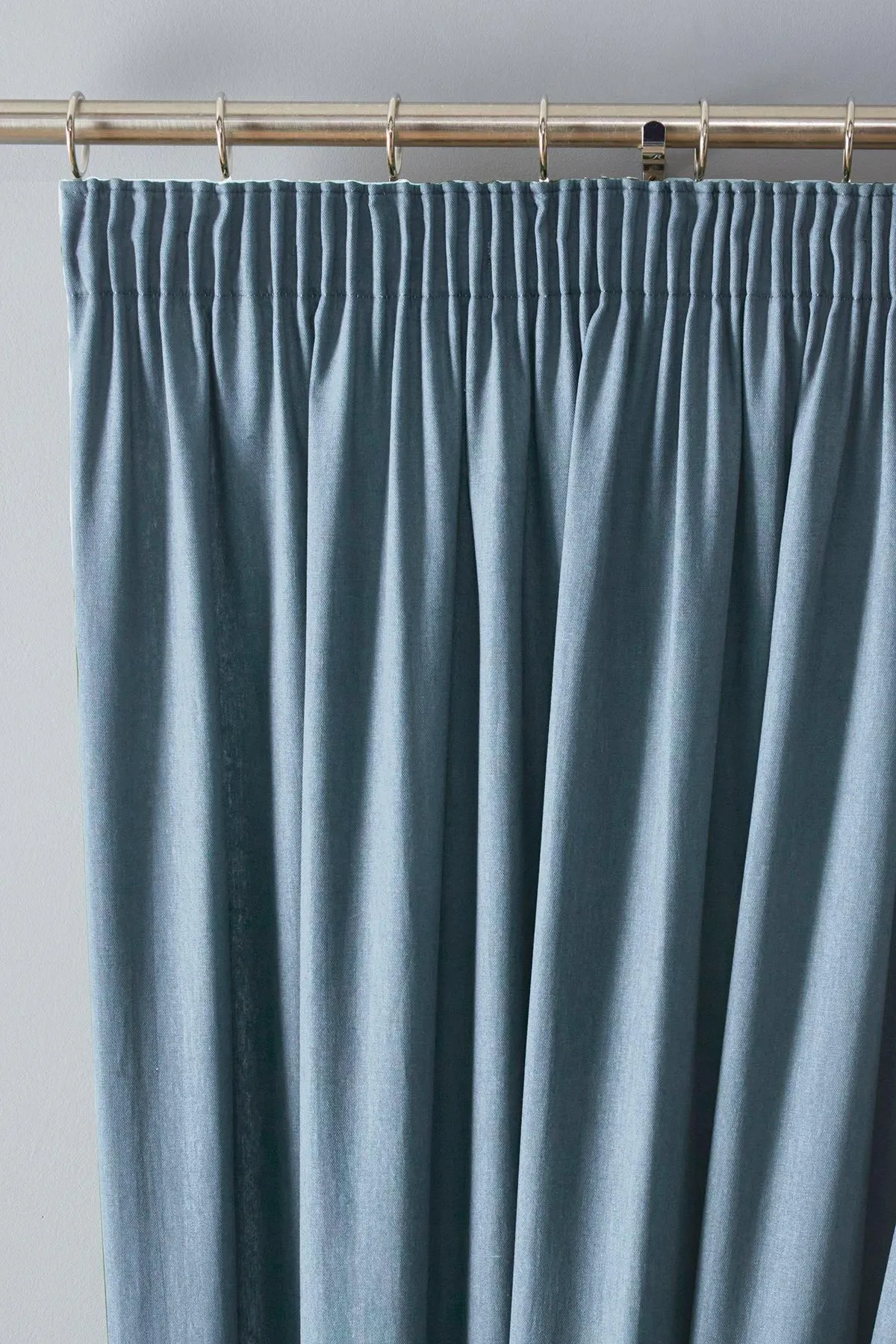 Fusion 'Dijon' Thermal & Blackout Fully Lined Pencil Pleat Curtains in Light Blue 2