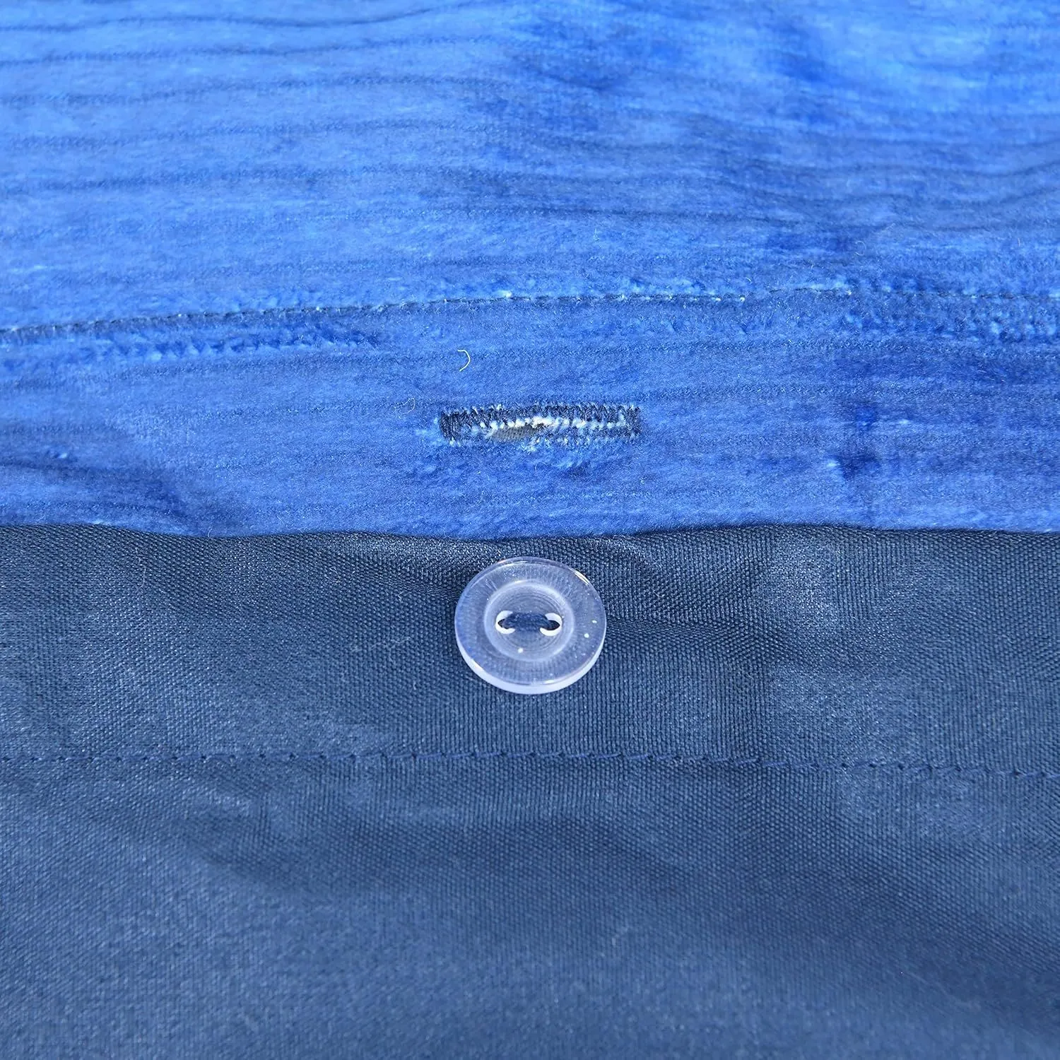 Smart Living Luxury Hotel Quality Reversible Ribbed Velvet Duvet Cover with Pillowcases in Blue 4