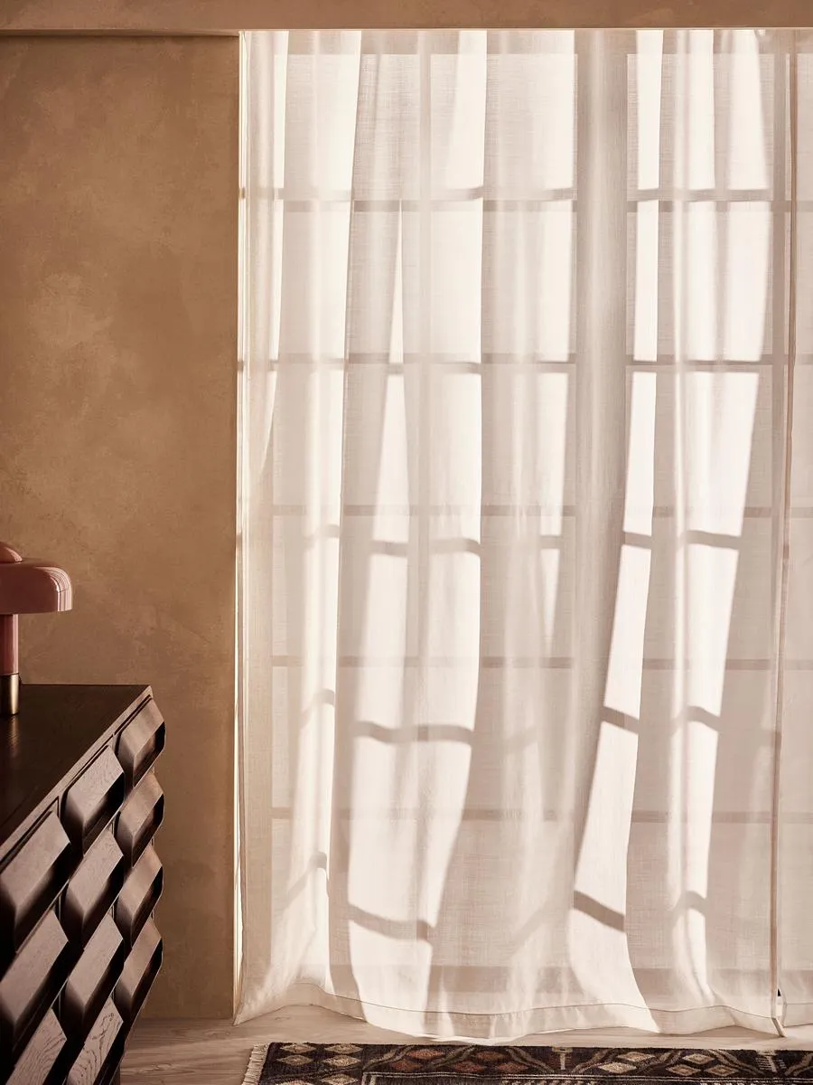 Wool Sheer Curtain, Single Panel