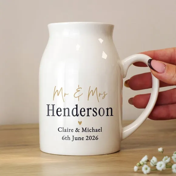 Personalised Mr and Mrs Jug Vase 2