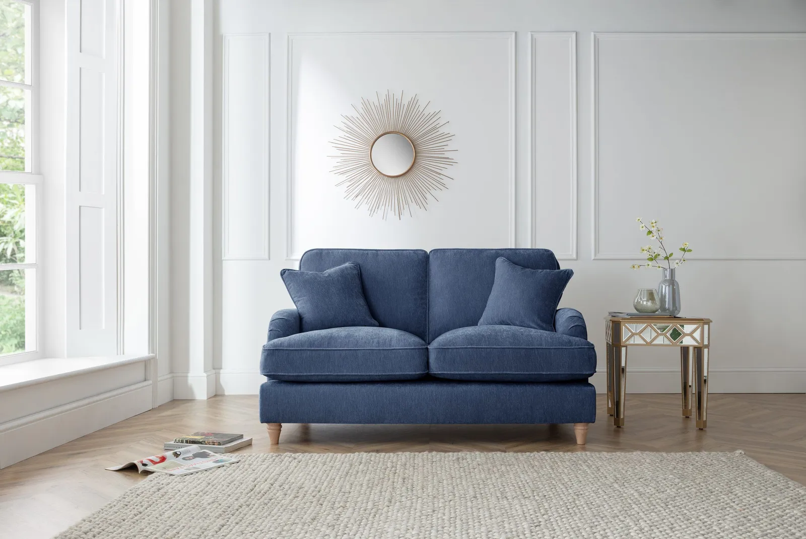 The Great Sofa Company Orla 2 Seater Sofa Manhattan Ice in Navy 1