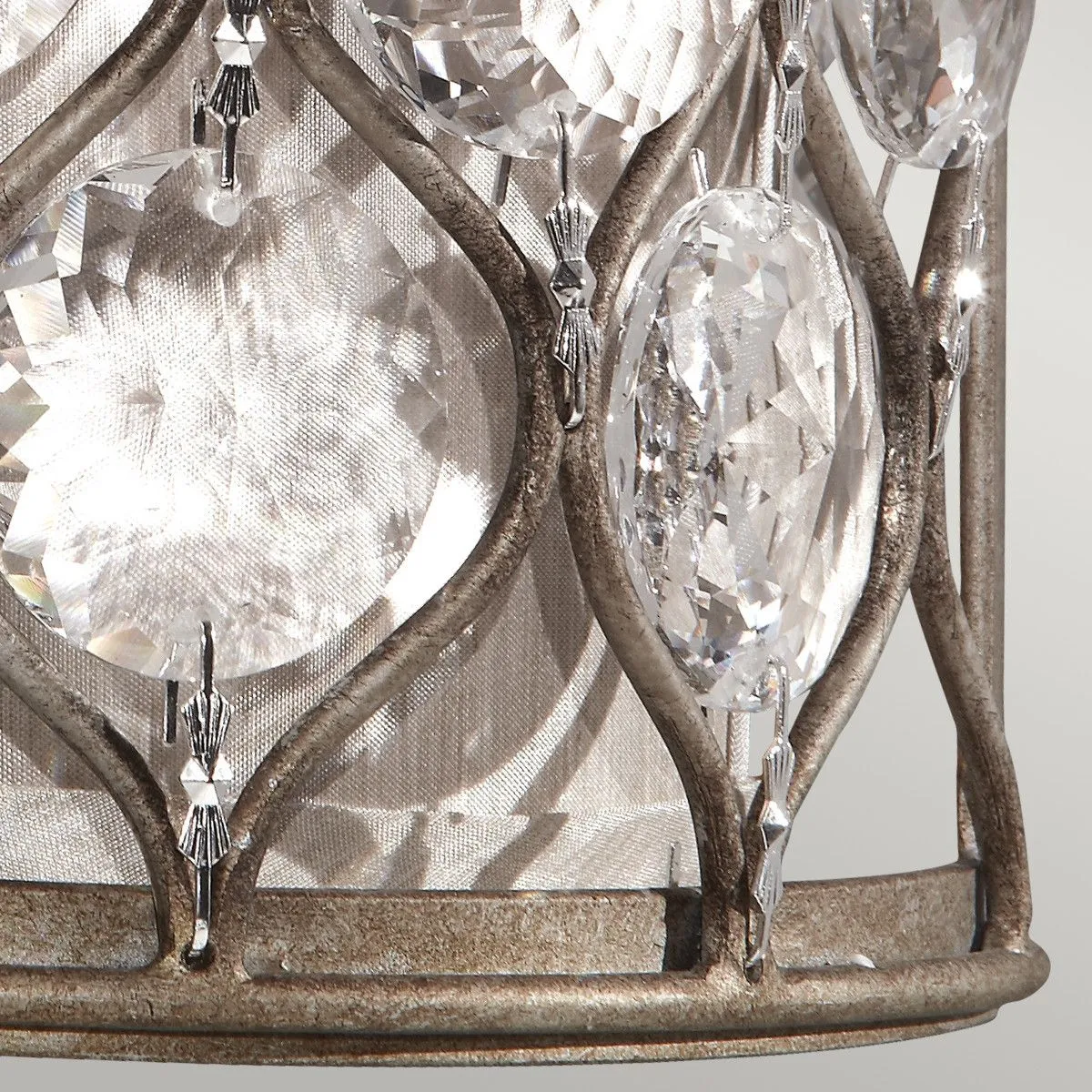 Netlighting Lucia 1 Light Indoor Wall Light Burnished Silver E14 4