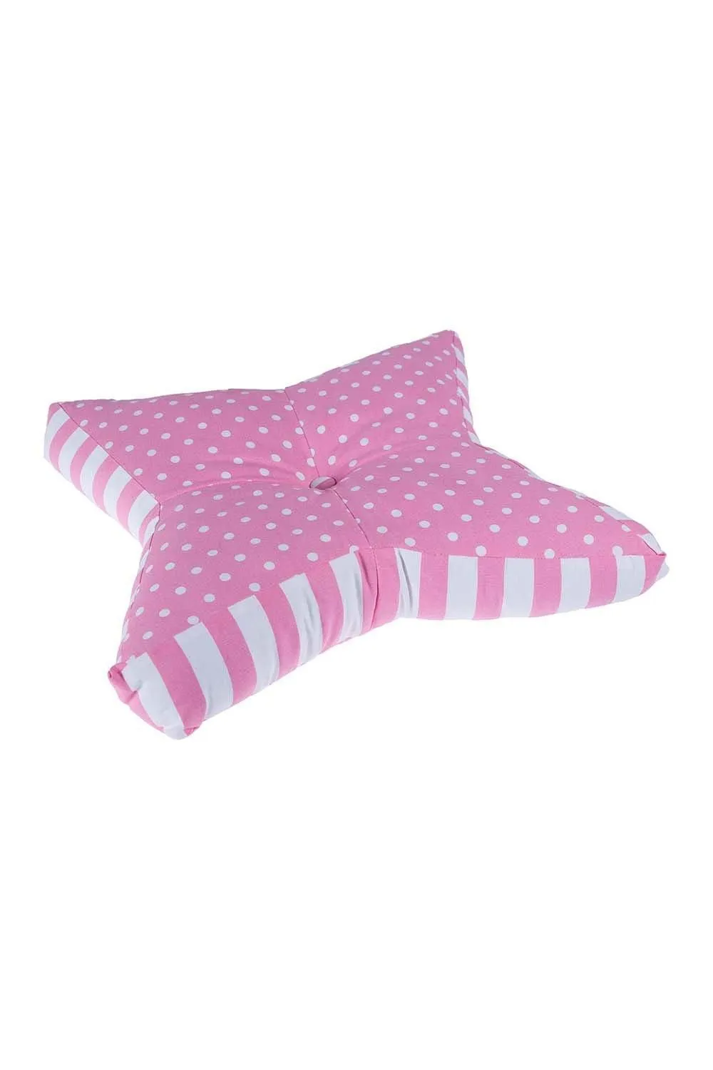 Homescapes Polka Dots Star Floor Cushion in Pink 3