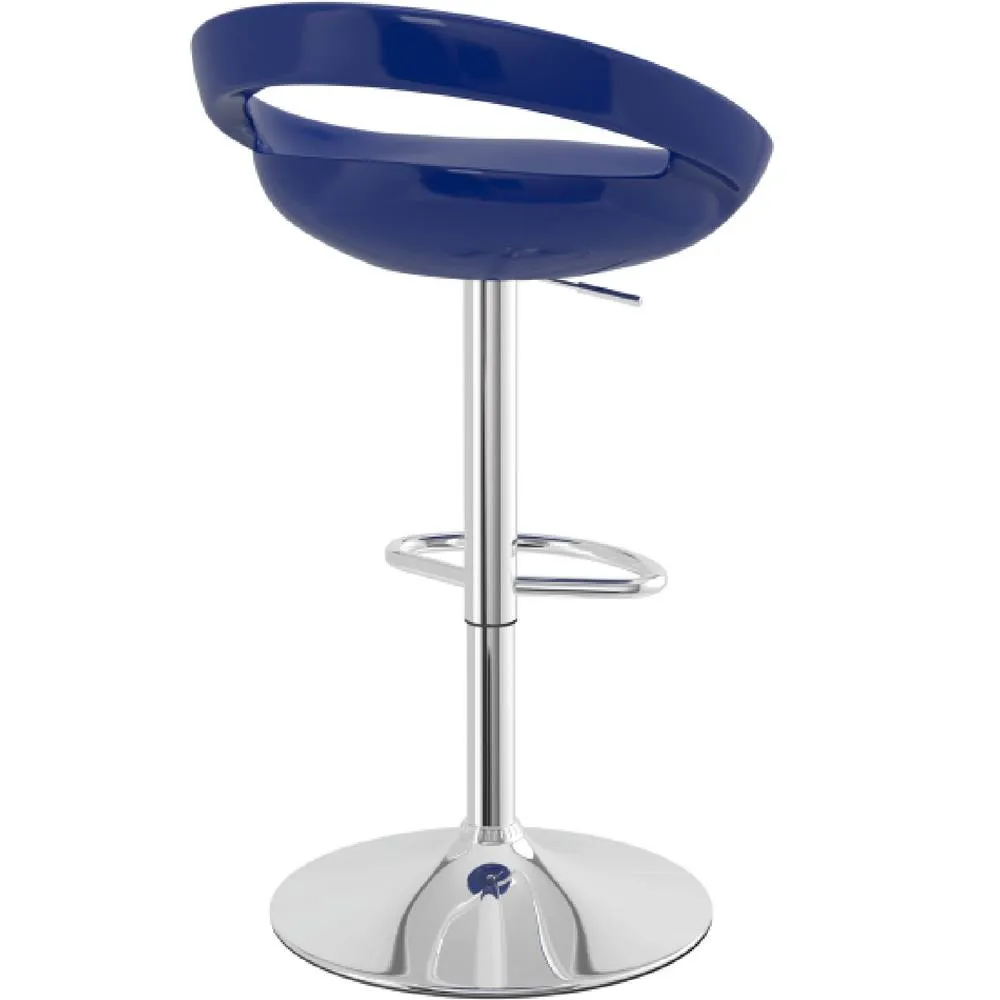 netfurniture Halfy Half Moon Retro Kitchen Bar Stool - Blue Seat Height Adjustable 5
