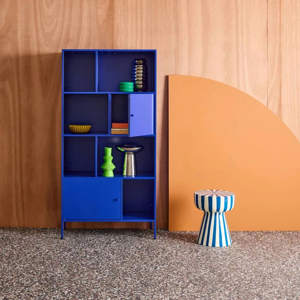 sweeek Buffet, industrial metal storage unit with 8 compartments in Blue 4
