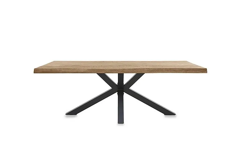 Njord Raw Edge Dining Table with Metal Star Base - 180-cm - Sand Stone