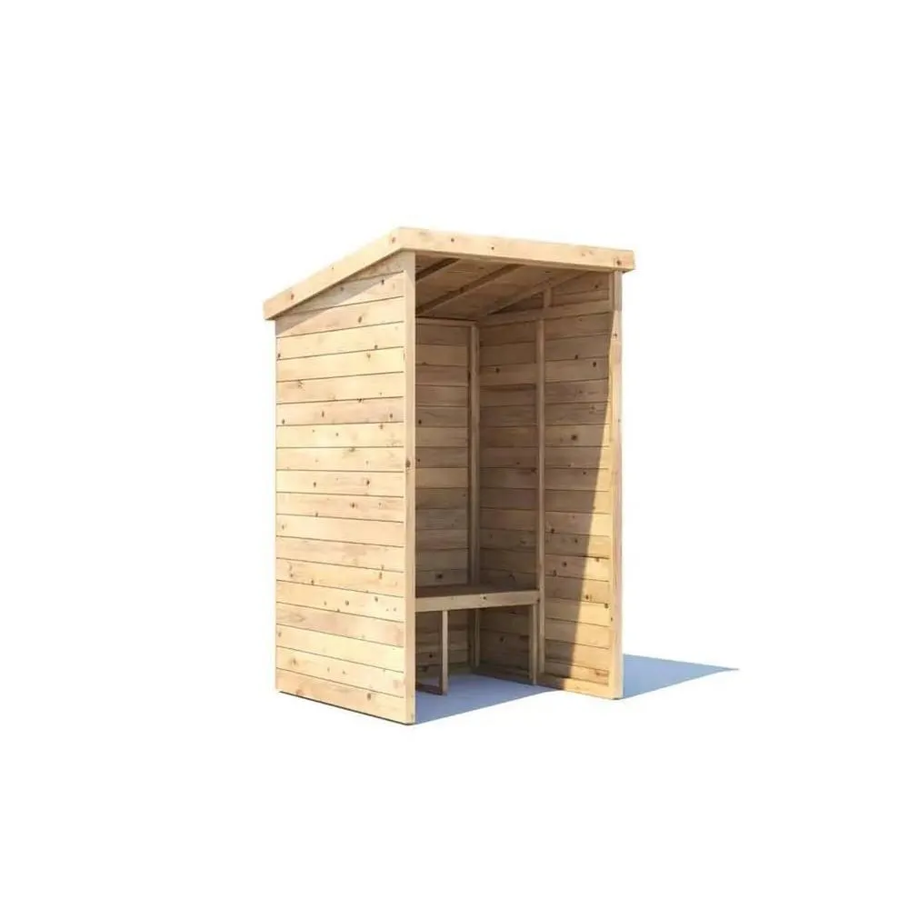 Dunster House Wooden Garden Arbour With Pent Roof, W1.2m x D1.2m / W4' x D4' in Brown