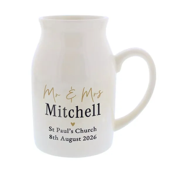 Personalised Mr and Mrs Jug Vase 4