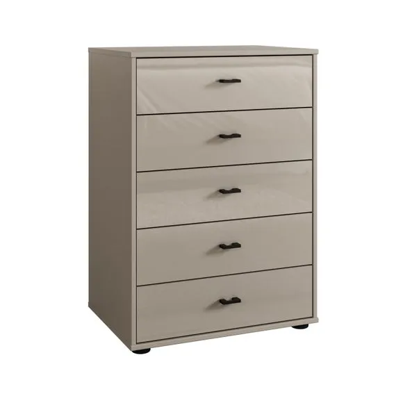 Wiemann Kahla Glass Fronted Small 5 Drawer Chest 3