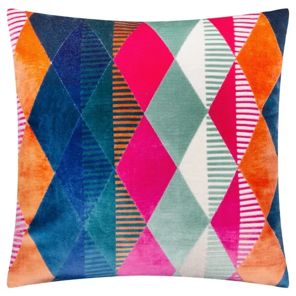 Furn. Metro Harlequin Velvet Square Cushion 3