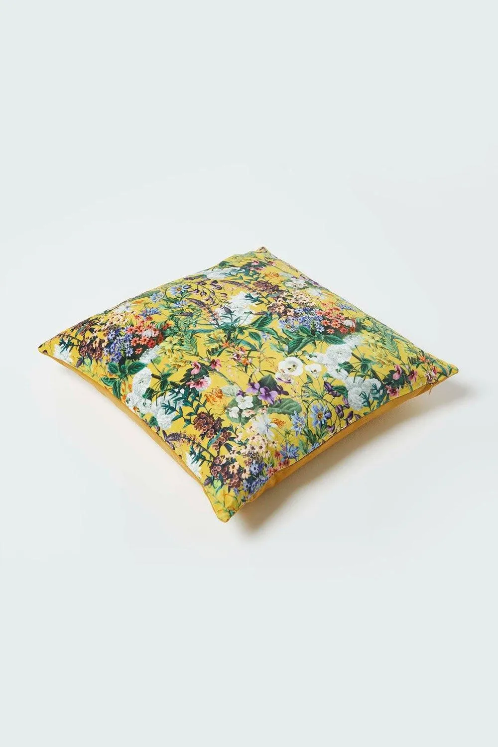 Homescapes Floral Botanical Garden Cushion 46 x 46 cm in Yellow 5