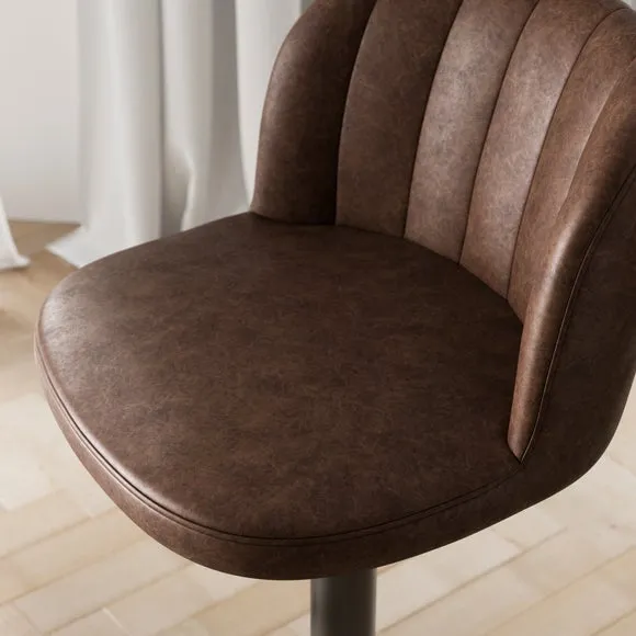 Mylo Gaslift Barstool, Faux Leather 4