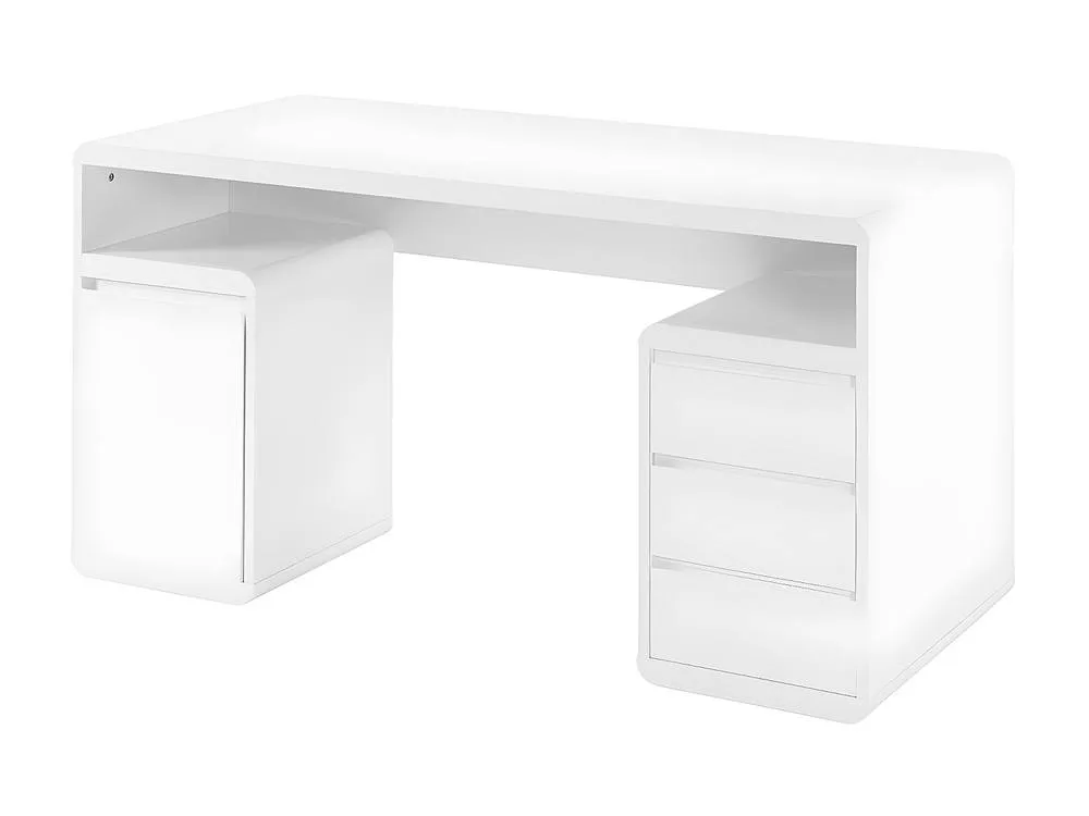 Vente-unique Desk With Storage - White Lacquered MDF - SERGUEI 4