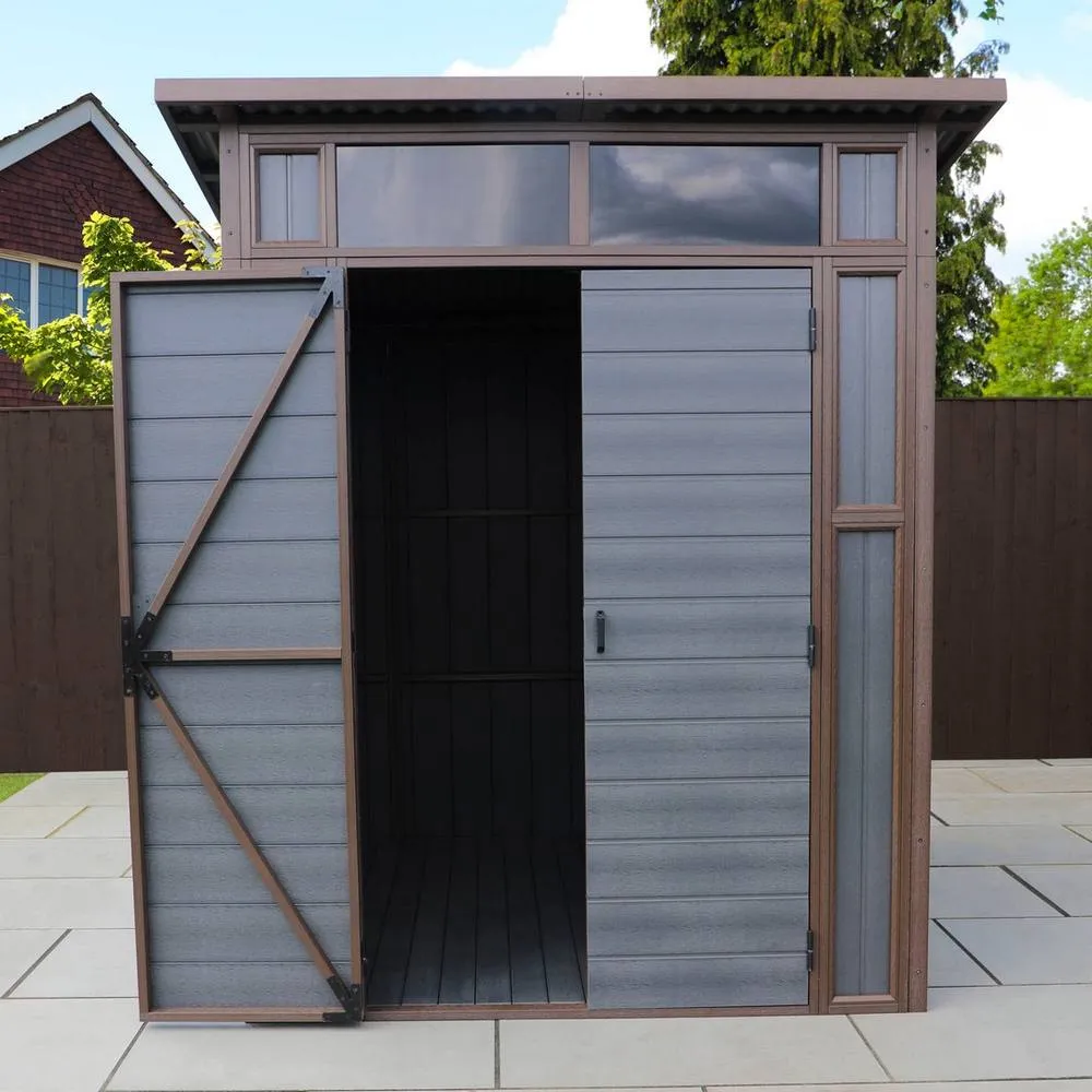 Mercia 7 x 7 Feet Premium Composite Pent Shed - L208 x W203 x H240 cm - Grey 6
