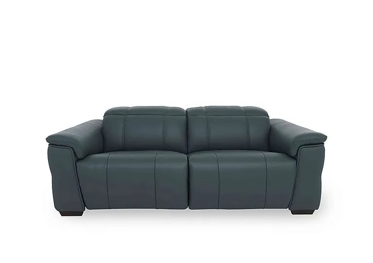 Inca NC Leather 3 Seater Power Recliner Sofa with Power Headrests - Peacock