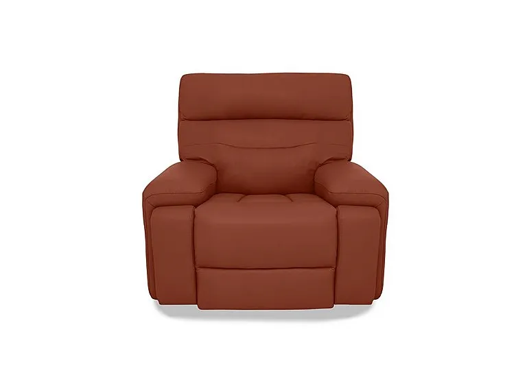 Cinemax Leather Media Arm Power Recliner Chair with Power Headrest - Red Maple