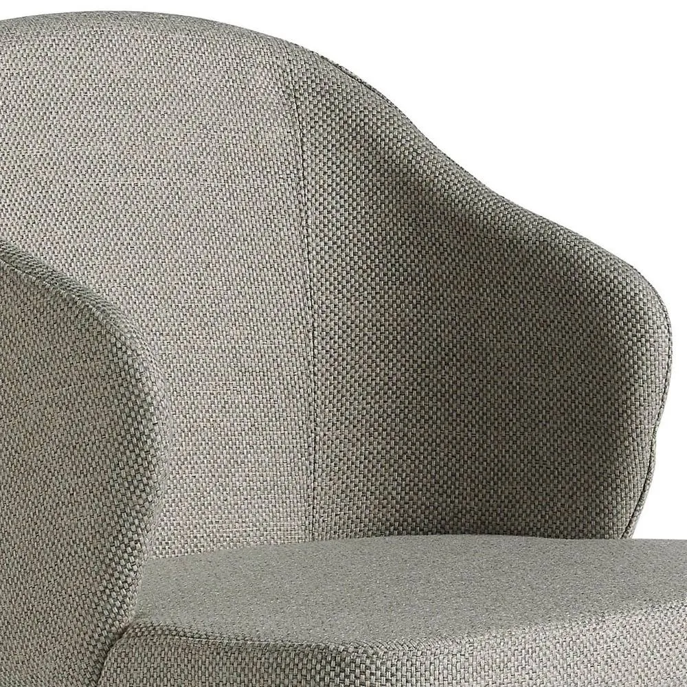 Angel Cerda Grey Fabric Dining Chair with Armrests 5