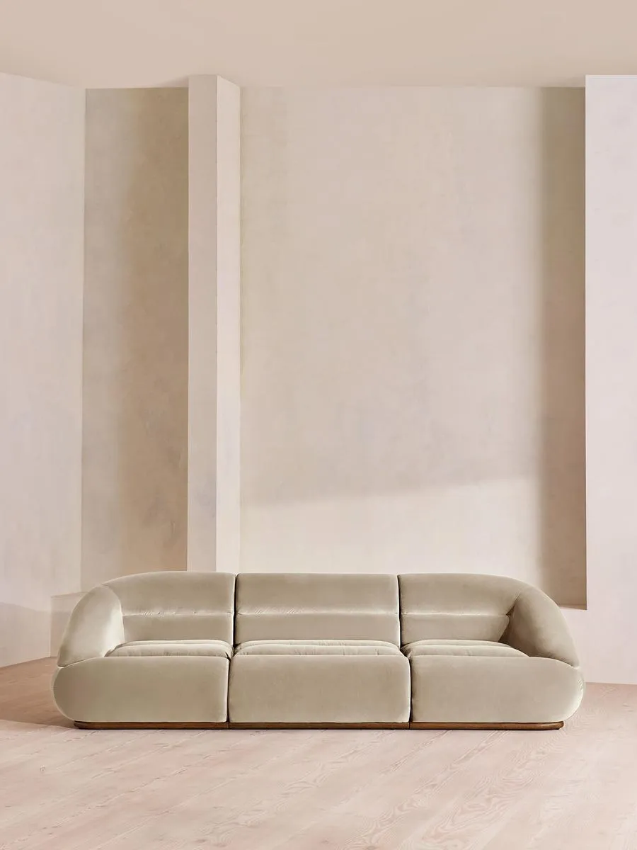 Edison Modular Sofa, Four Seater, Velvet, Oyster