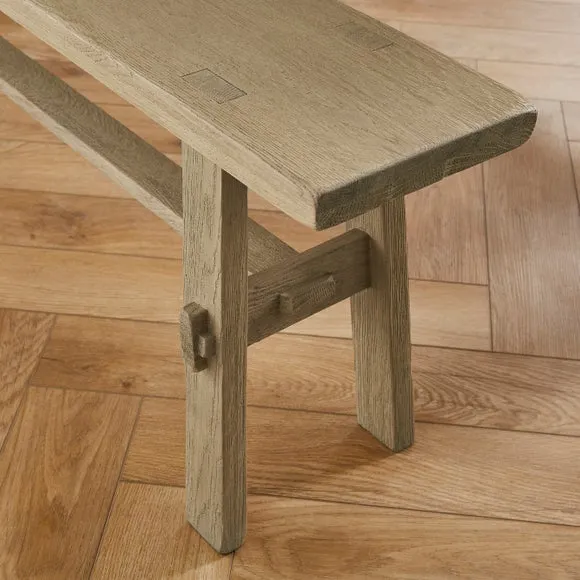 Enola Large Dining Bench, Rustic Oak 3