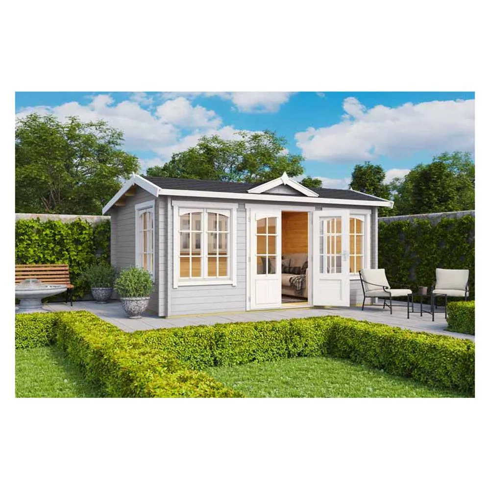 Lasita Maja Ltd Windsor 44-Log Cabin, Garden Room, Home Office - L440xW340.8xH239.4 cm in Natural 4