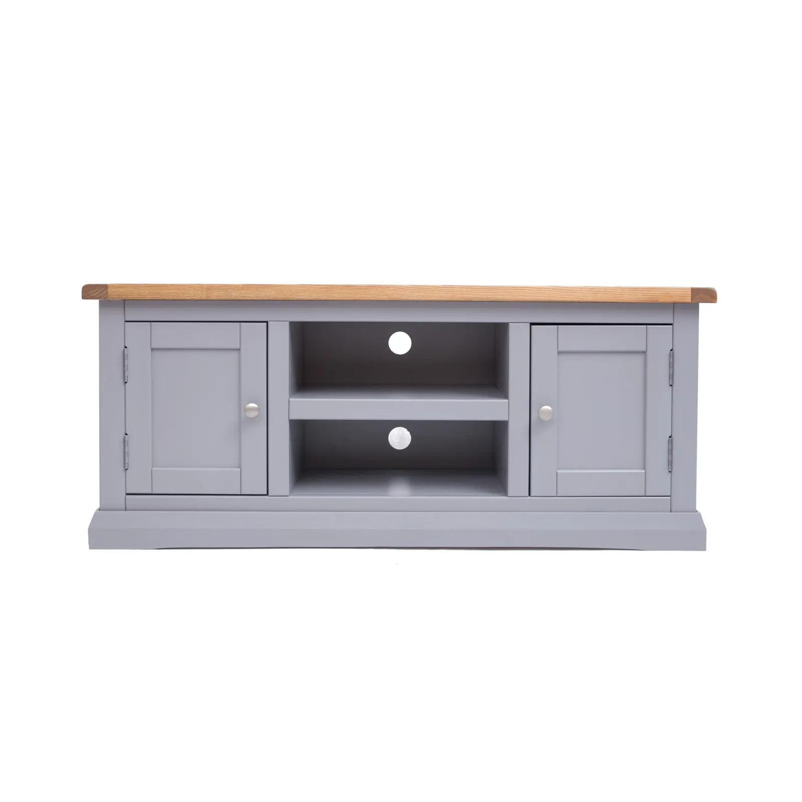 Cabinet Bits Rocca Grey 2 Door TV Cabinet Chrome Knob