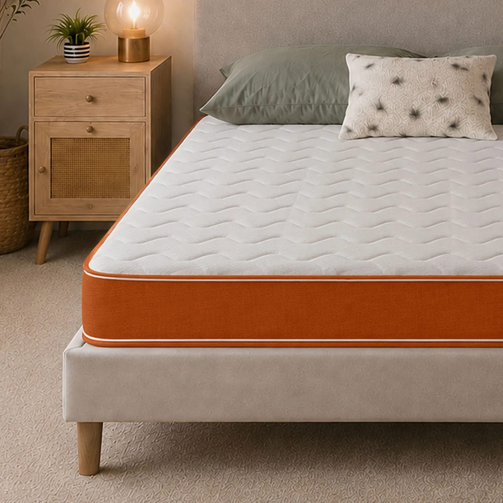 eXtreme Comfort Ltd 18cm Hybrid Memory Foam Spring Mattress CoolTouch Cover in Orange 4