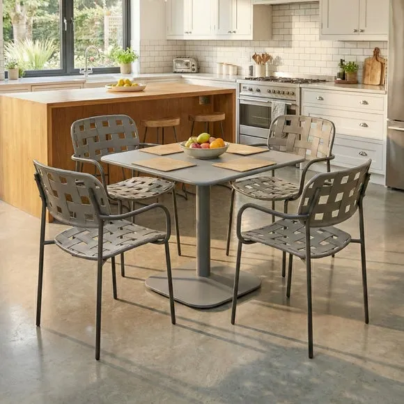 Modura Albin Square Table with 4 Karin Armchairs 3