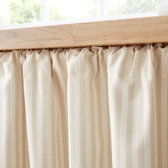 Linford Stripe Slot Top Unlined Undercounter Curtain 2
