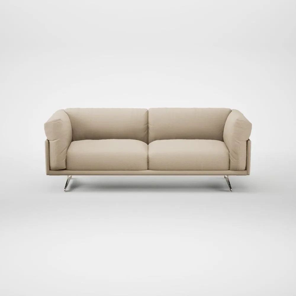 Heal's Novara 3 Seater Sofa Loop Twill Fossil Stainless Steel Feet 2