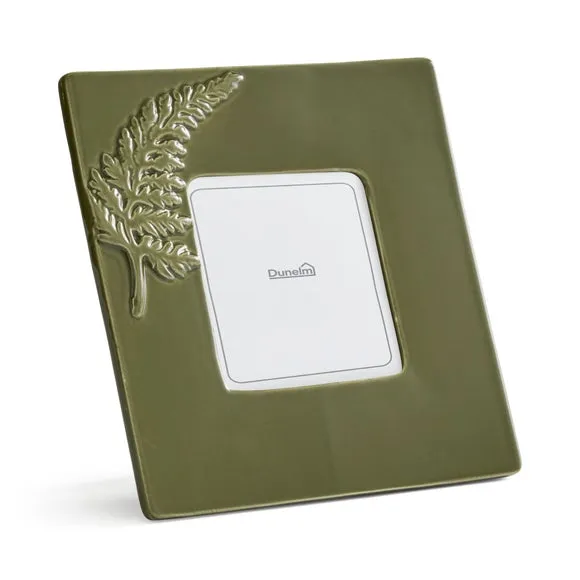 Churchgate Fern Leaf Glazed Ceramic Square Photo Frame 2