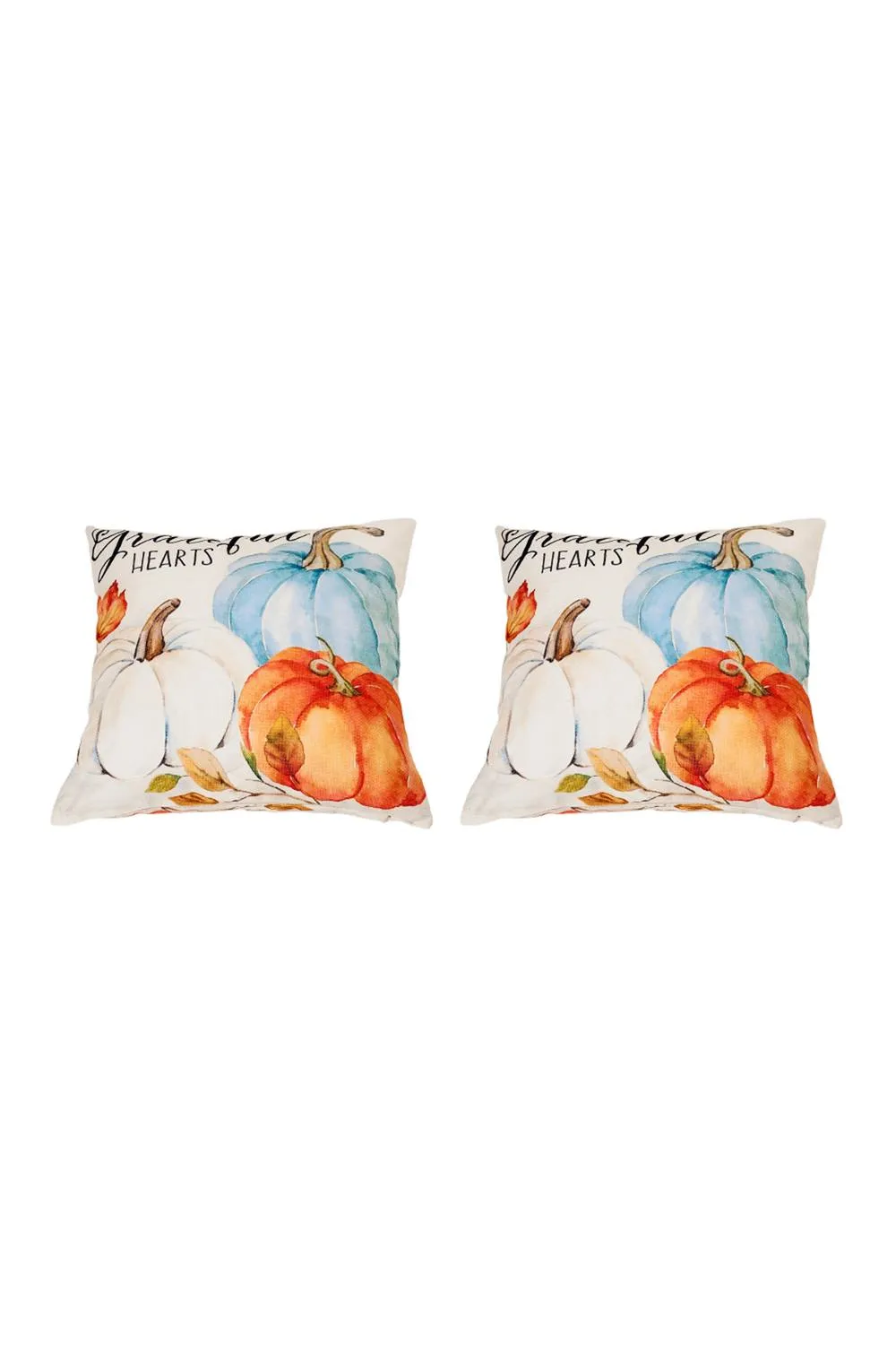 Living and Home 2Pcs Rustic Style Autumn Pumpkin Themed Throw Pillows