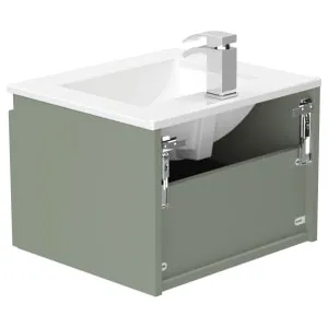 Newland Sage Green Basin Unit Single Drawer Suspended - 500mm 2