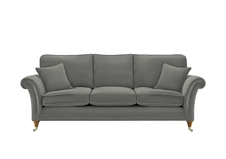Burghley Grand Leather Sofa - Como Slate