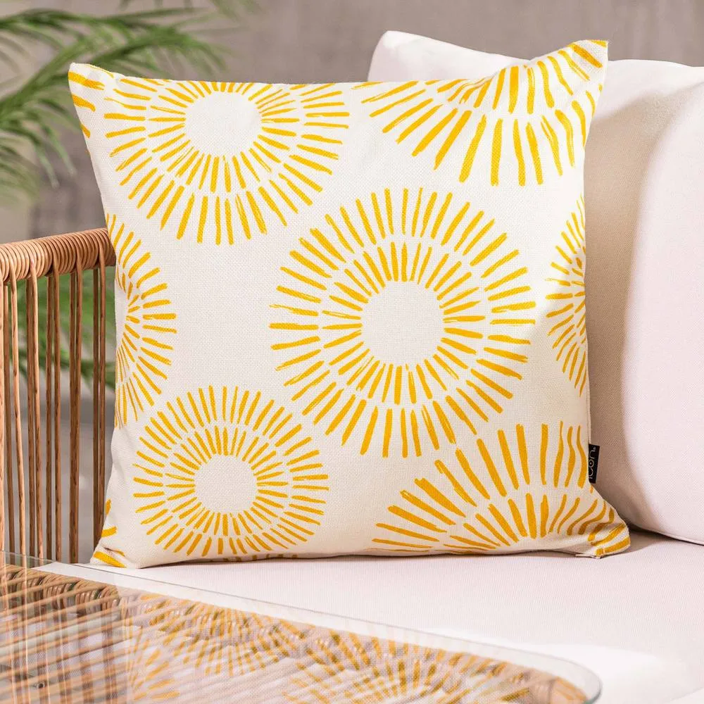 icon Cushion 43x43 Kyoto Fabric - Golden Sun in White