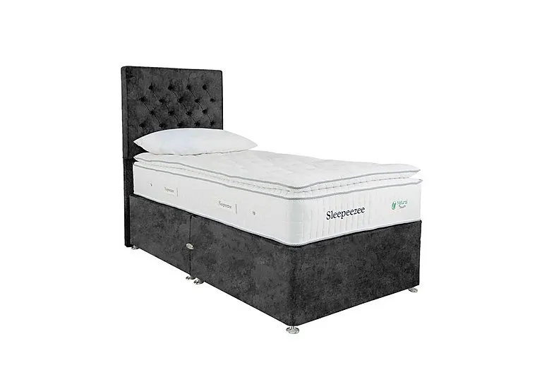 Natural Touch 3000 Pillowtop Divan Set with 2 Drawers - Single - Daytona Coal