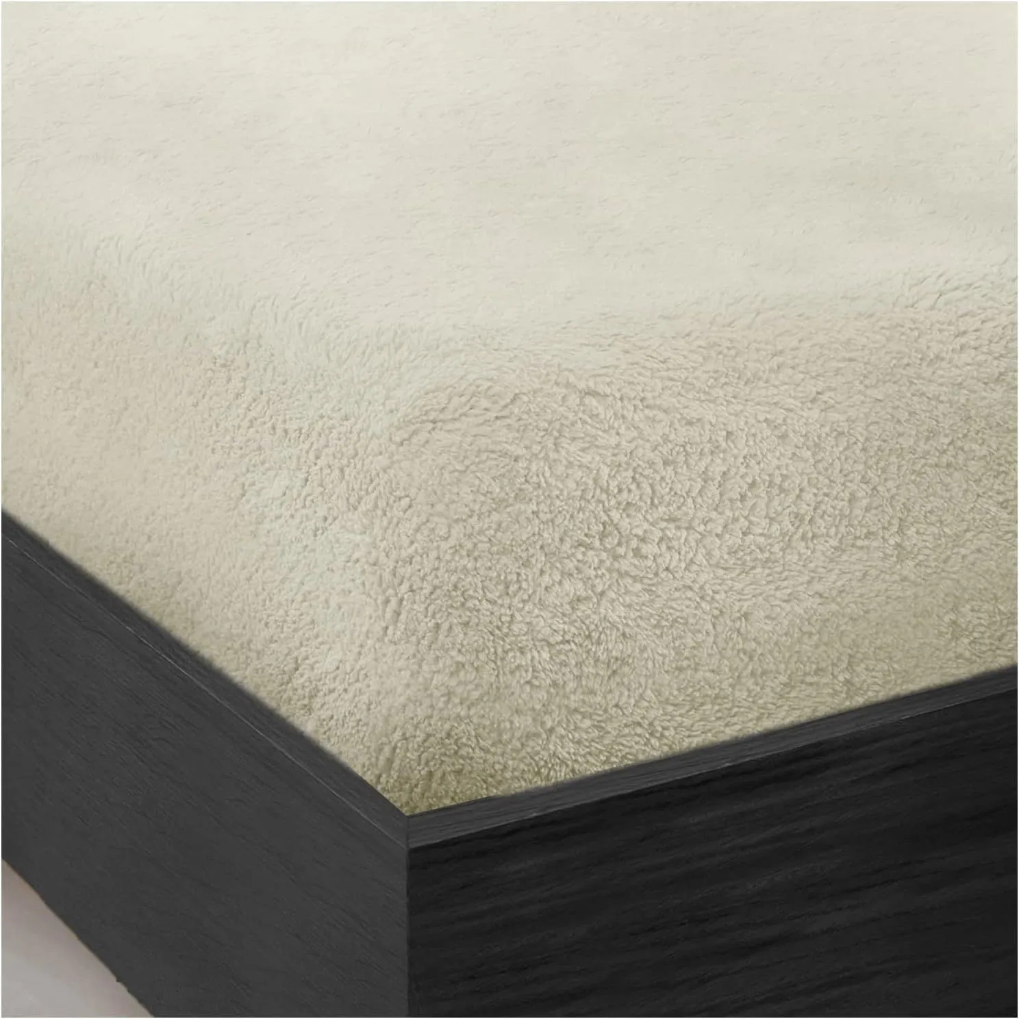 Smart Living Luxury Teddy Bear Fleece Fitted Sheet in Cream 2