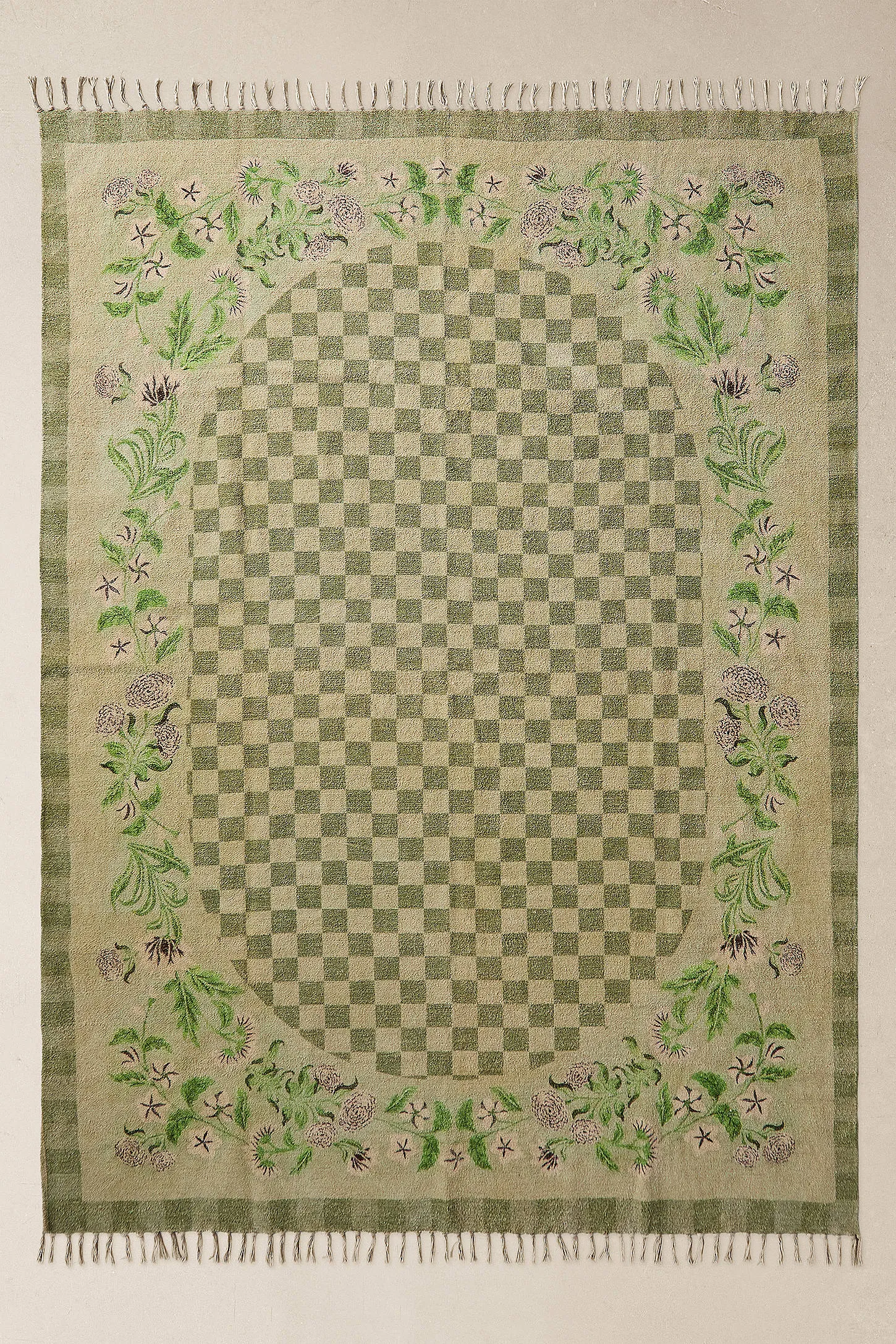 Devora Floral 5x7ft / 150x210cm Rug - Light Green