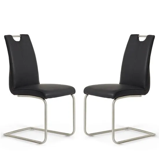 Harley Harley Dining Chair In Black Faux Leather In A Pair