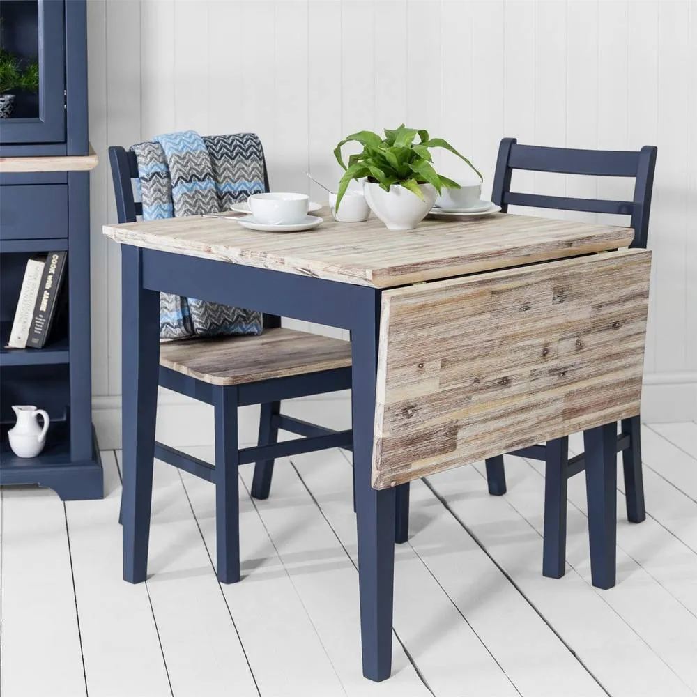 Statement Furniture Florence Square Extendable Kitchen Dining Table in Navy