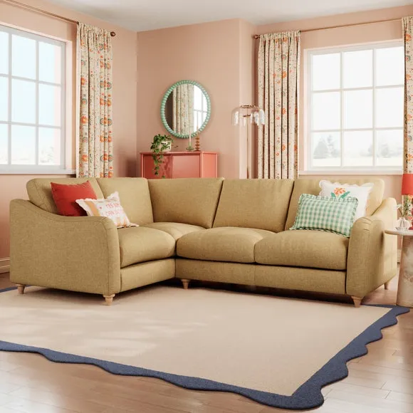 Hattie Slub Faux Linen Corner Sofa 1