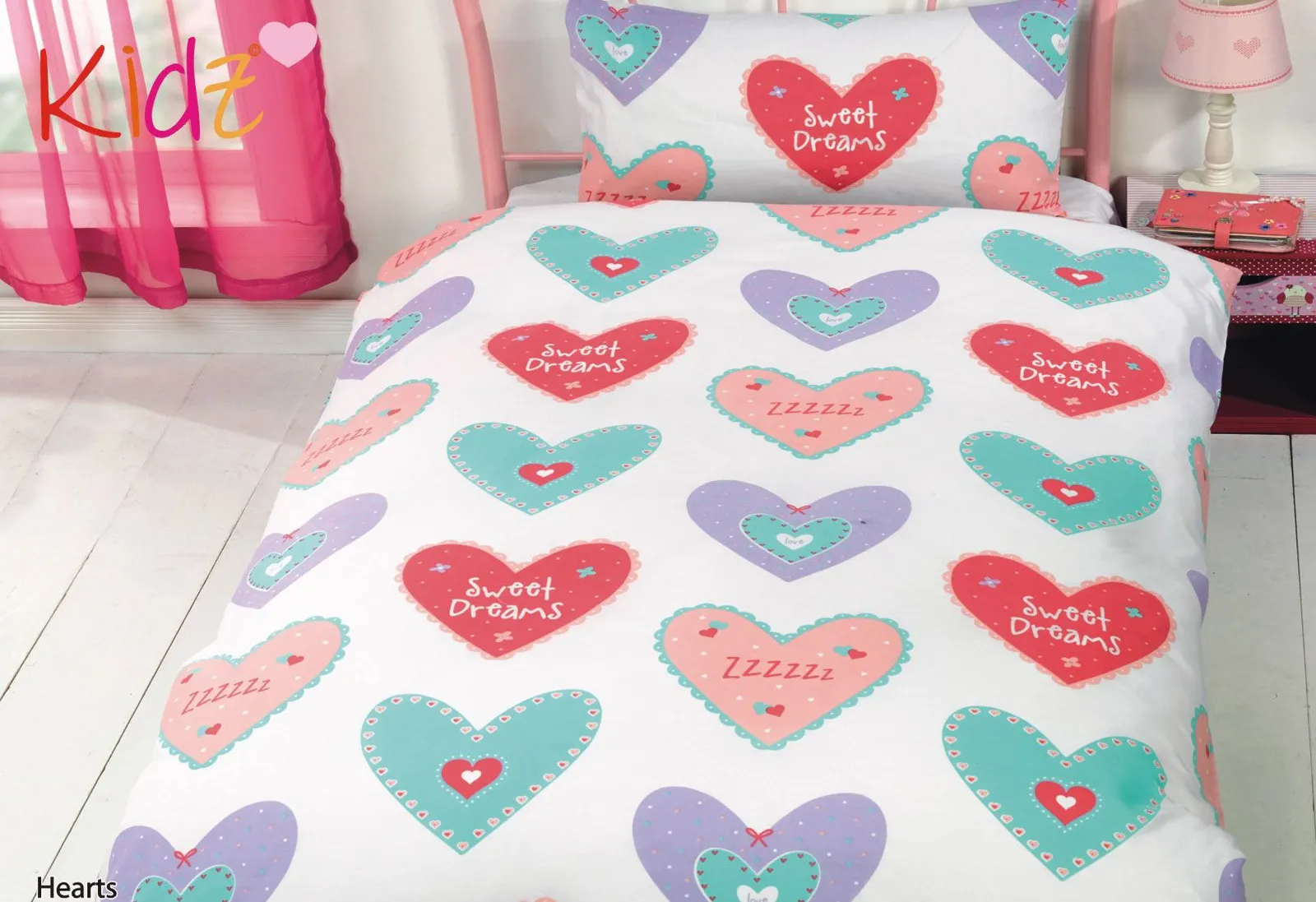 Rapport Home Hearts New Duvet Cover Set with Pillowcase in White