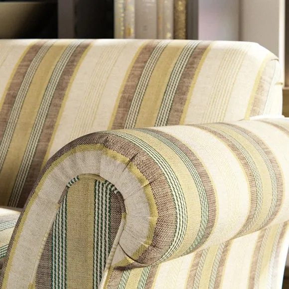 Angus Striped Linen Snuggle Chair 6