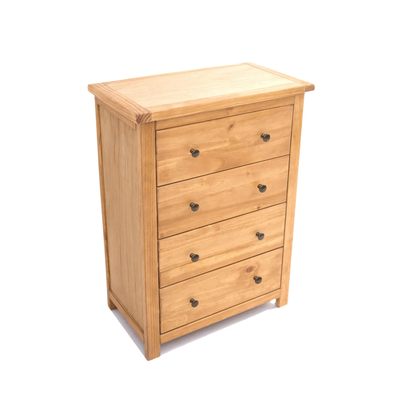 Cabinet Bits Lugo 4 Drawer Chest of Drawers Brass Knob in Light Brown 3