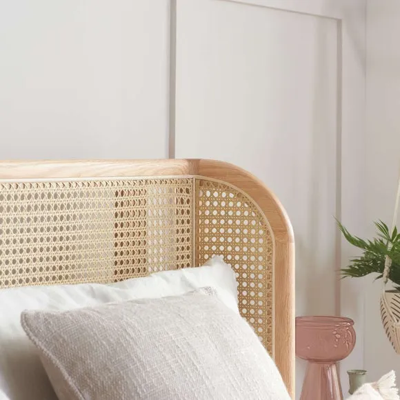 Astrid Rattan Bed Frame, Oak 3